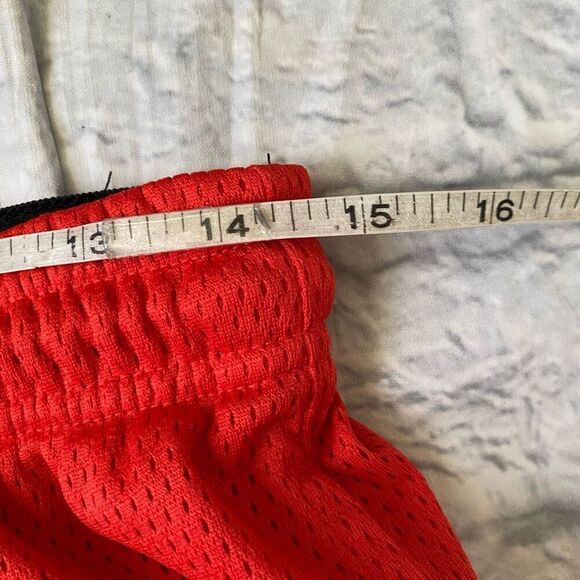 Reebok men M pull on athletic shorts w/elastic drawstring waist orange - Picture 7 of 8